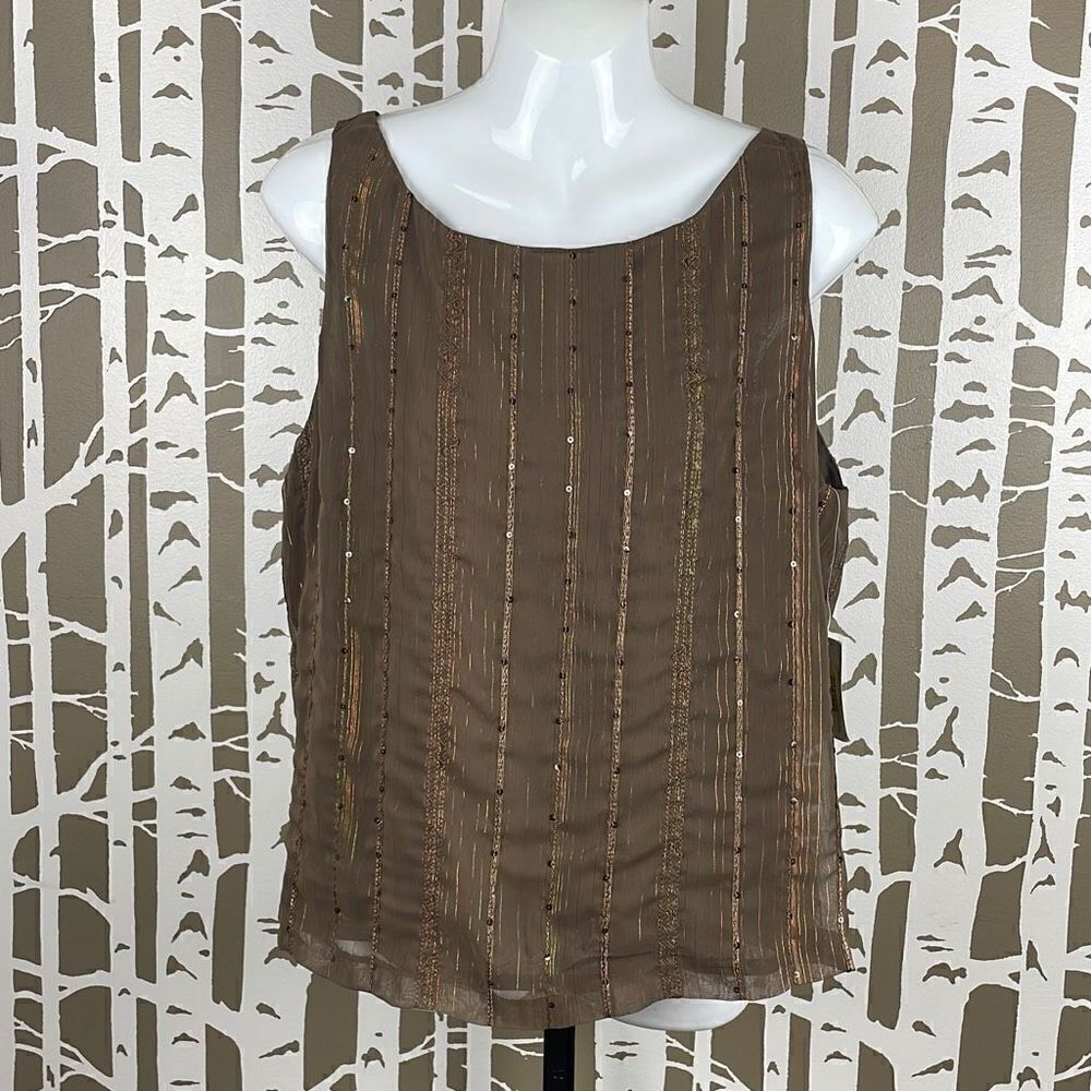Judith Hart Collection NEW $49 Golden Touch Sequined Tank Top sz 16